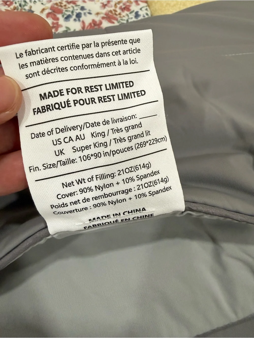 REST® Evercool® Cooling Comforter Blanket for Hot Sleepers, King Gray